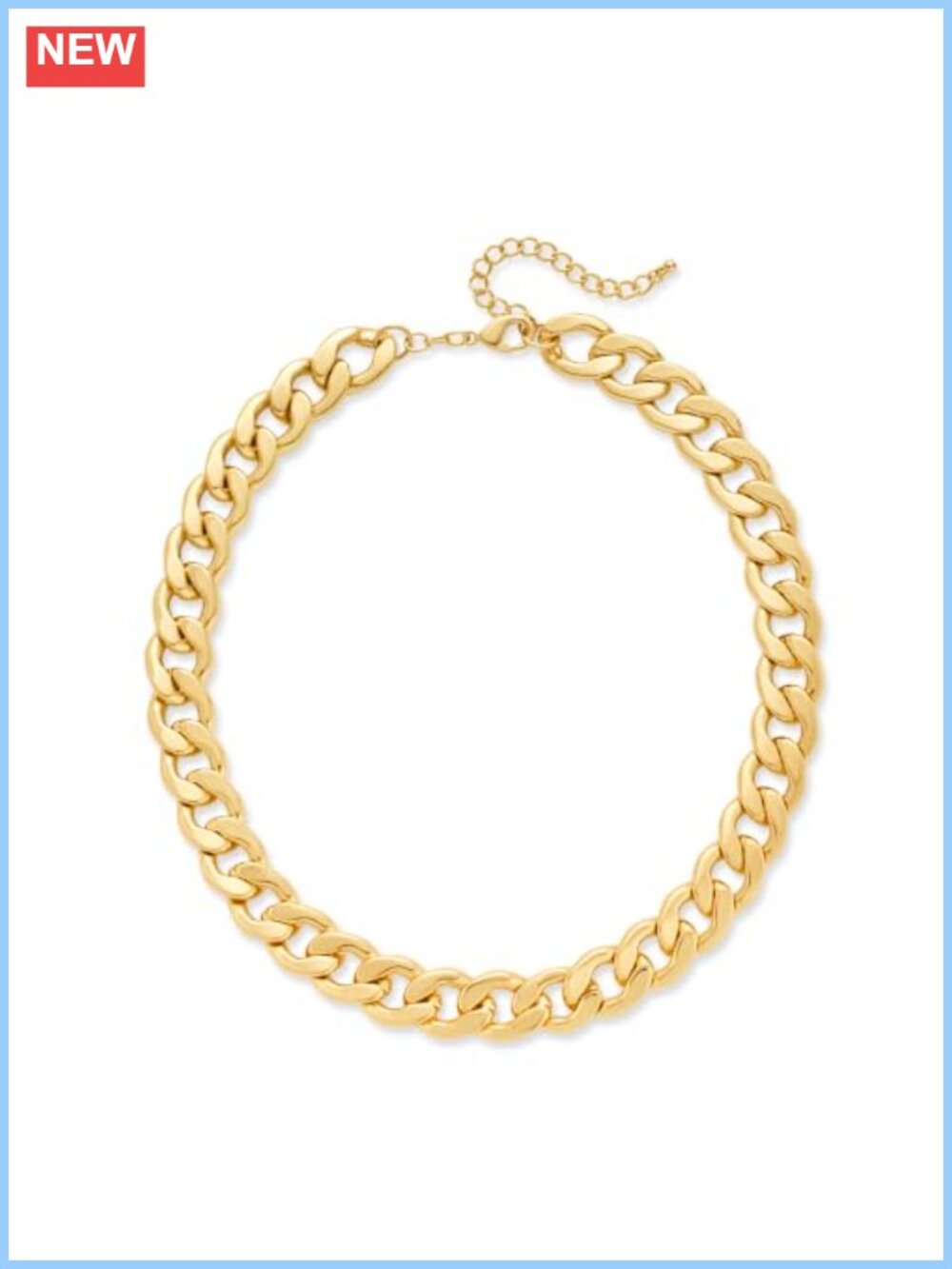 14K Gold Plated Chunky Cuban Link Necklace Statement Jewelry